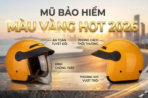 Nón bảo hiểm màu vàng hot