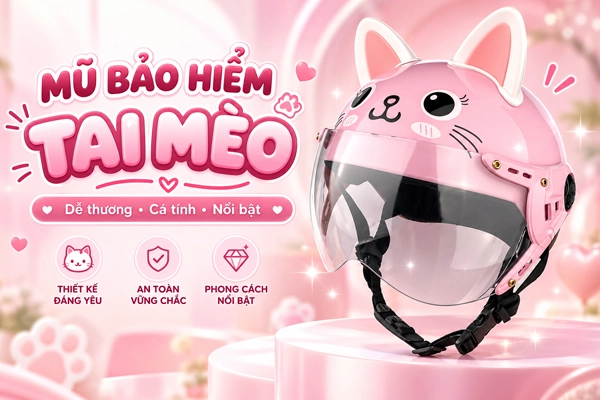 Mũ bảo hiểm tai mèo