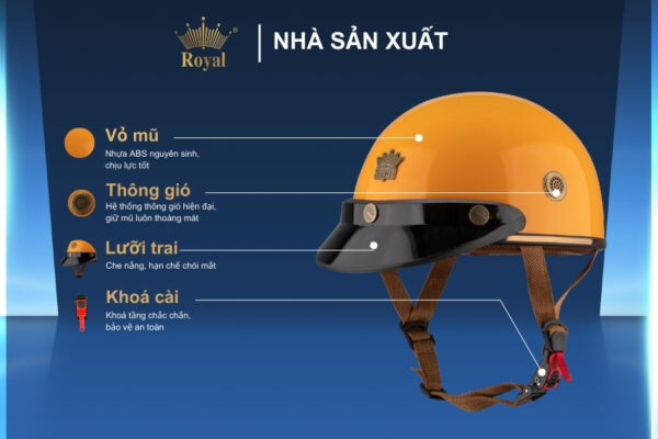 Cấu tạo chi tiết nón bảo hiểm Royal M379A.