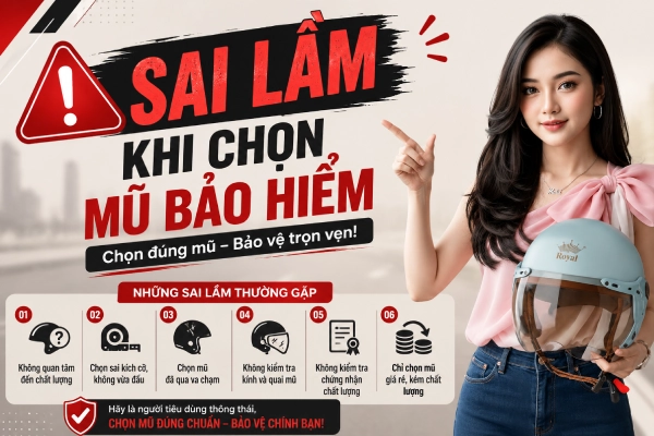 Những sai lầm khi chọn mũ bảo hiểm dễ mắc phải