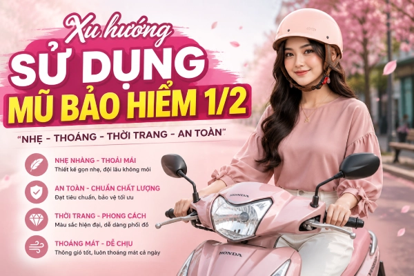 Xu hướng sử dụng mũ bảo hiểm 1/2 hiện nay