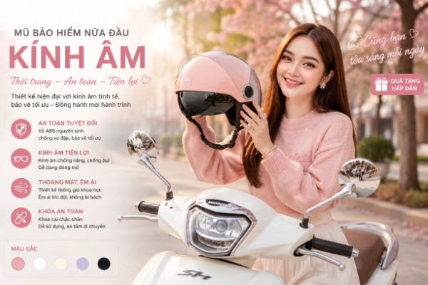 Top 7 mũ bảo hiểm 1/2 kính âm chất lượng nhất
